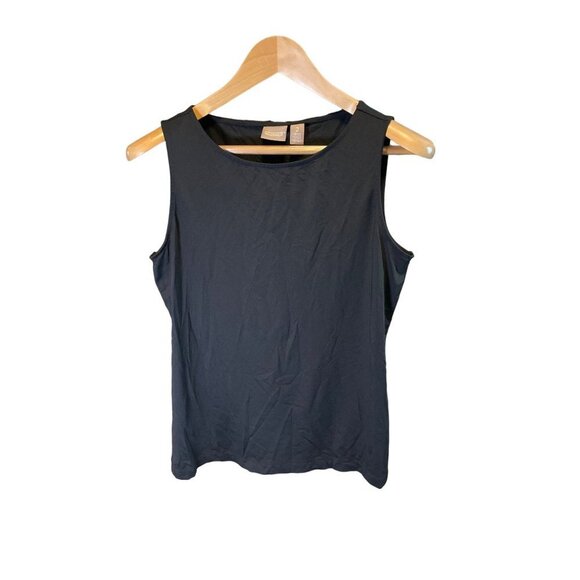 Chicos Black Sleeveless Shell Pullover Blouse Top Sz L - Picture 1 of 8